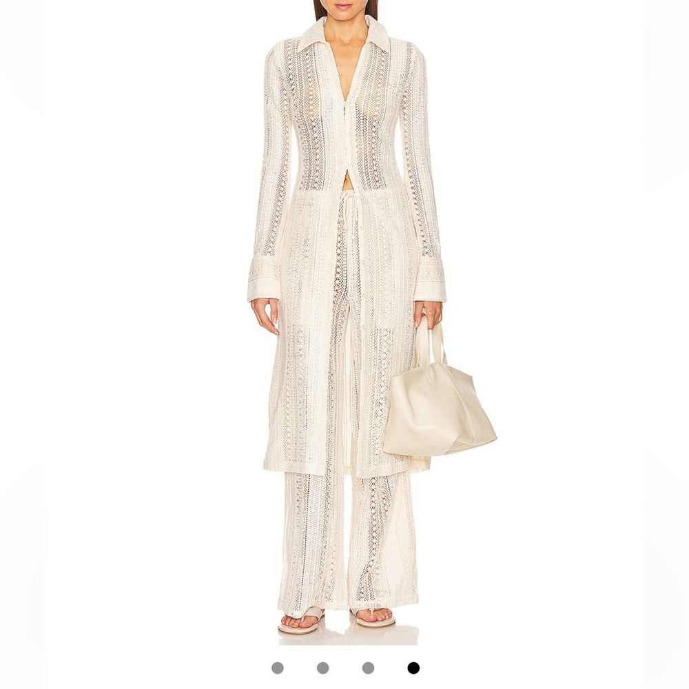 L'Academie Cream Lace Wide Leg Jumpsuit